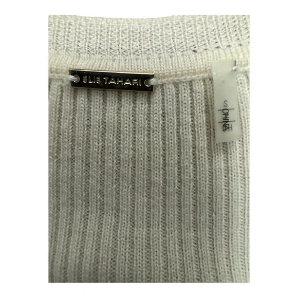 Elie Tahari Cream and Black Embellished Sleeveless Tank Top - Picture 4 of 4